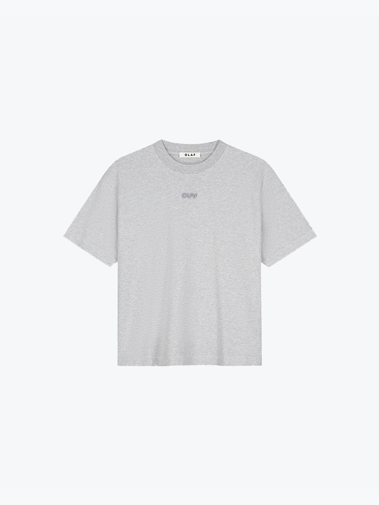 OLAF Olaf - Retro Logo Boxy Tee Htr Grey - T-Shirts - Dames Grijs T-shirts