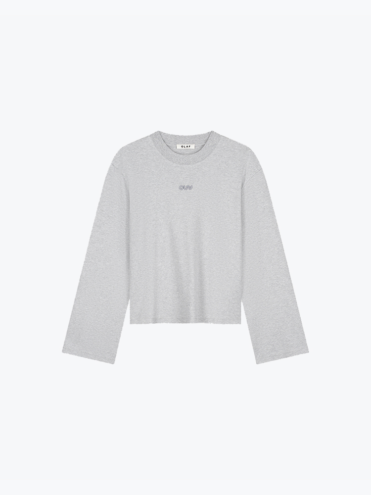 OLAF Olaf - Retro Logo Ls Tee Htr Grey - T-Shirts - Dames Grijs T-shirts