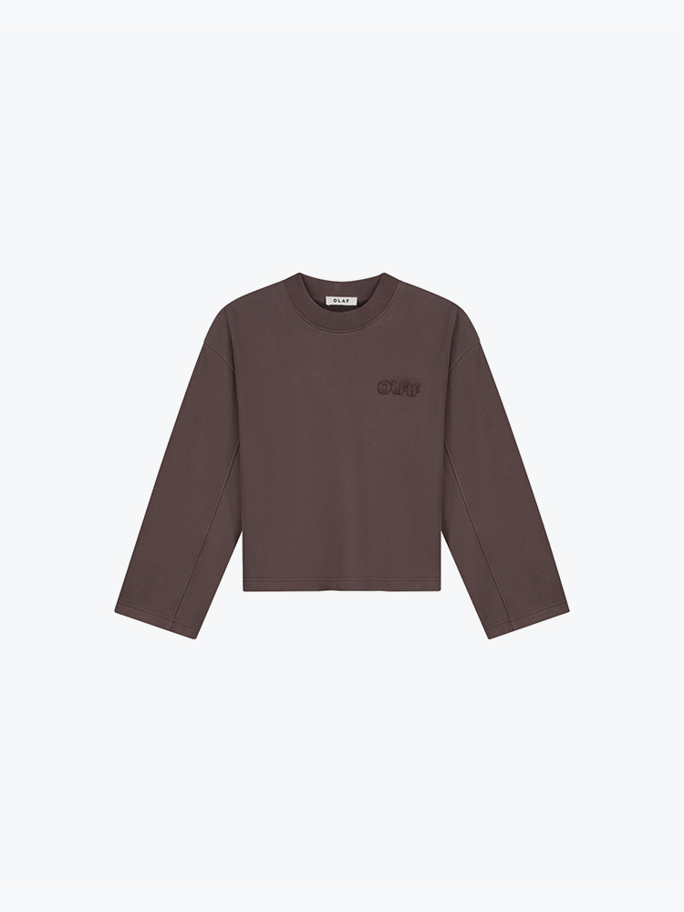 OLAF Olaf - Retro Logo Crewneck Chocolate Plum - Truien - Dames Bruin Truien