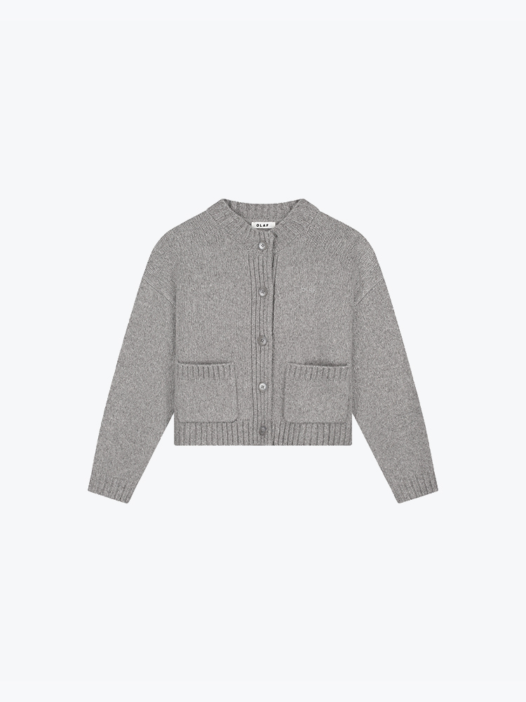 OLAF Olaf - Wool Knitted Cardigan Sharkskin - Vesten - Dames Grijs Vesten