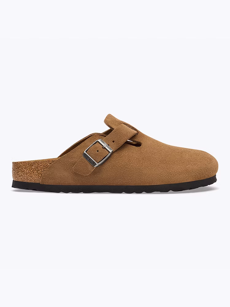 Birkenstock Birkenstock - Boston Suede Leather Dark Tea - Schoenen - Heren Bruin Schoenen