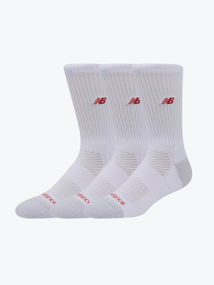 New Balance New Balance - Active Premium Crew 3 Pack White Wt - Accessoires - Unisex Wit Sokken