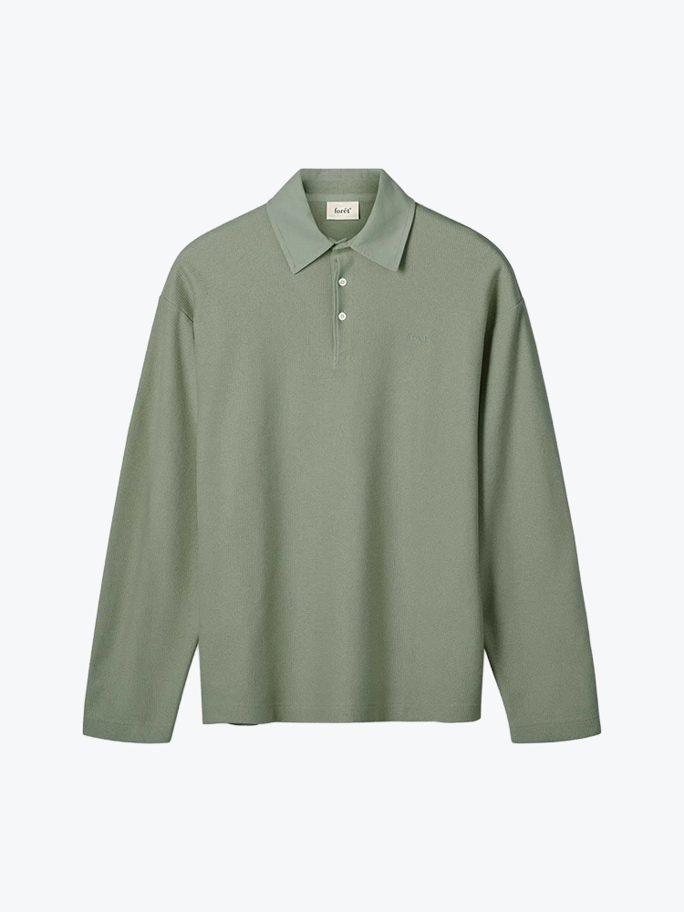 Foret Foret - Herb Textured Polo Green Oxide - Polo's - Heren Groen Polo's