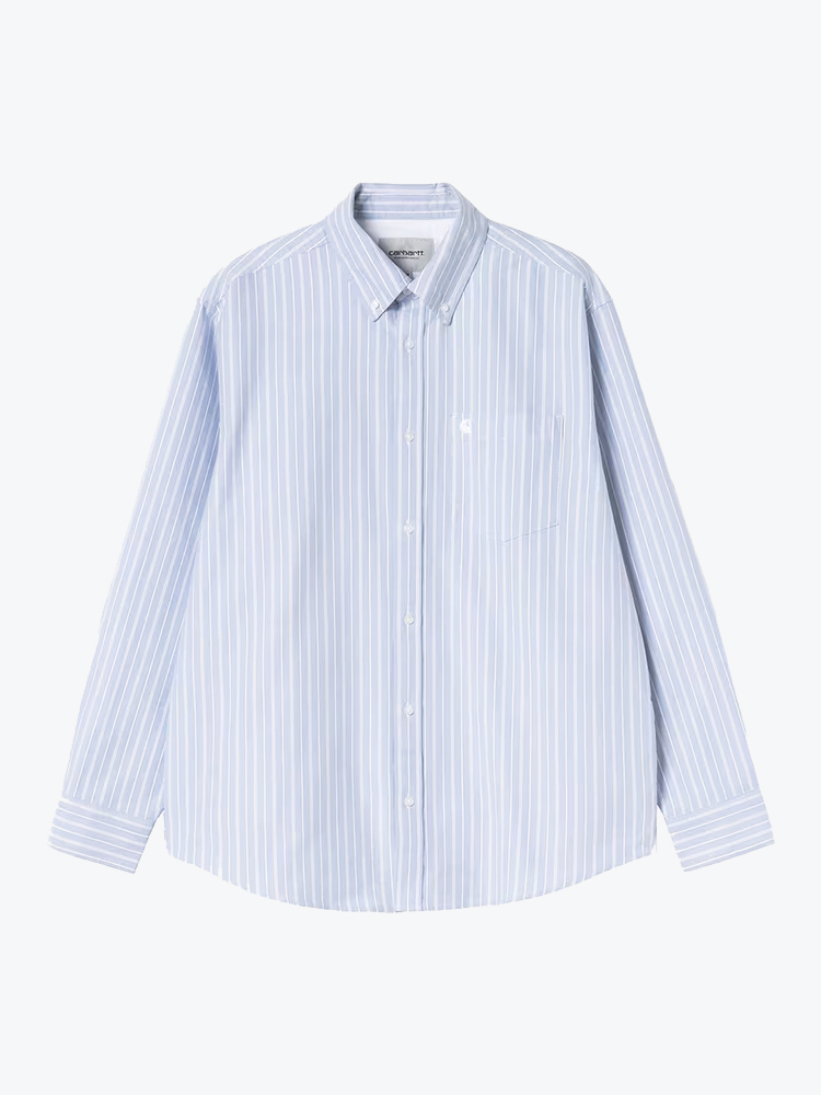 Carhartt WIP Carhartt WIP - L/S Kanan Shirt Kanan Stripe, Bleach - Overhemden - Heren Wit Overhemden