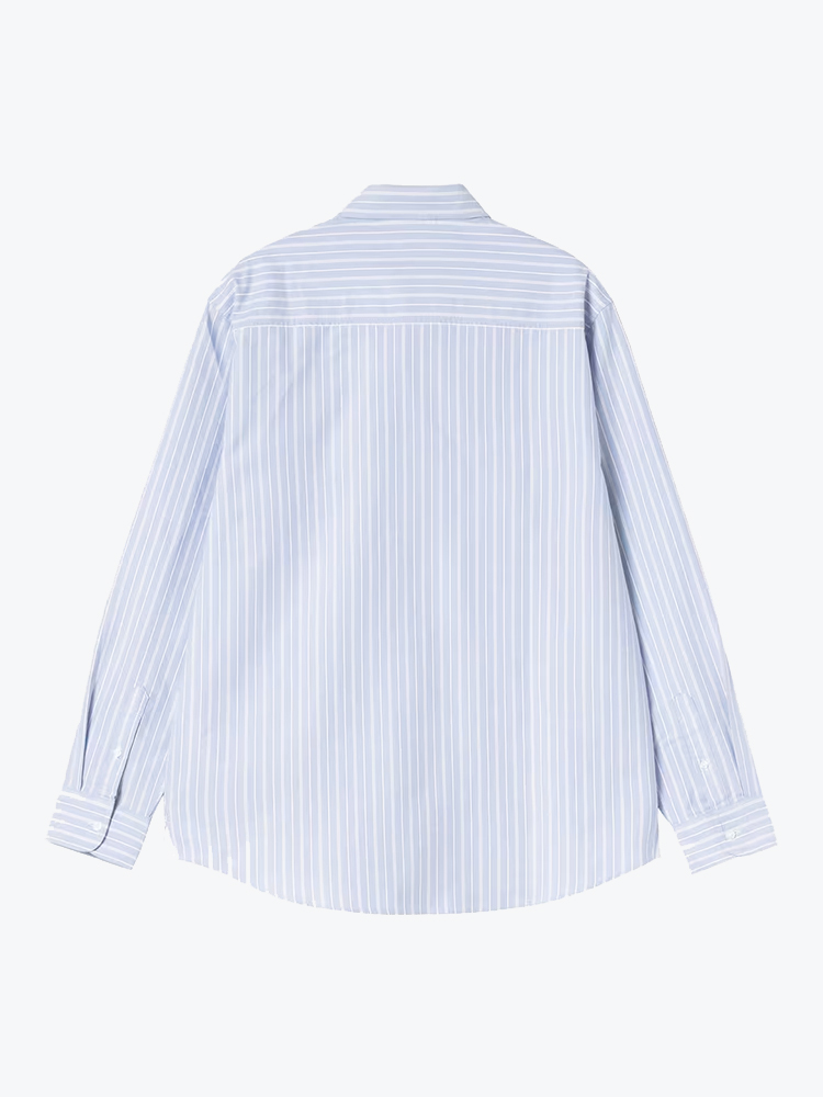 Carhartt WIP Carhartt WIP - L/S Kanan Shirt Kanan Stripe, Bleach - Overhemden - Heren Wit Overhemden