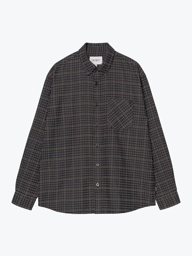 Carhartt WIP Carhartt WIP - L/S Todrick Shirt Todrick Houndstooth, Blue - Overhemden - Heren Blauw Overhemden