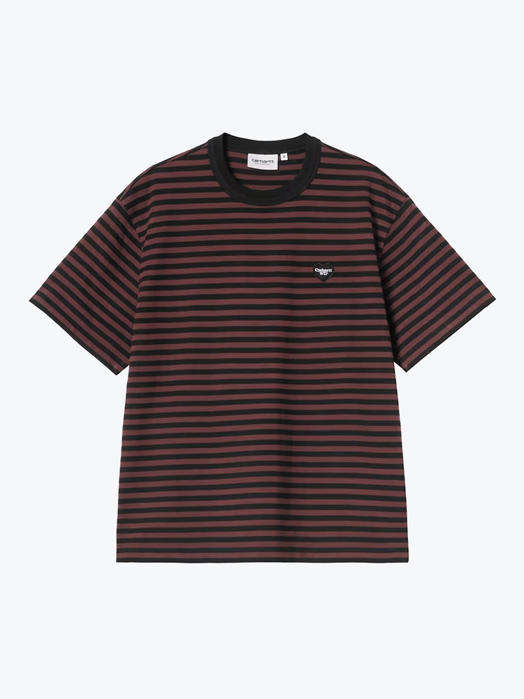 Carhartt WIP Carhartt WIP - W' S/S Essy T-Shirt Essy Stripe, Black / Amarone - T-Shirts - Dames Zwart T-shirts