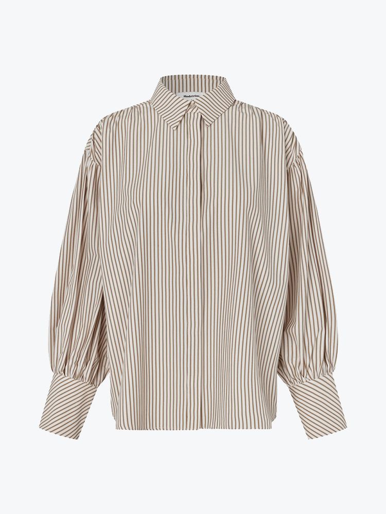 Modström Modstrom - Baldvinmd shirt Peony Stripe - Blouses - Dames Roze Blouses
