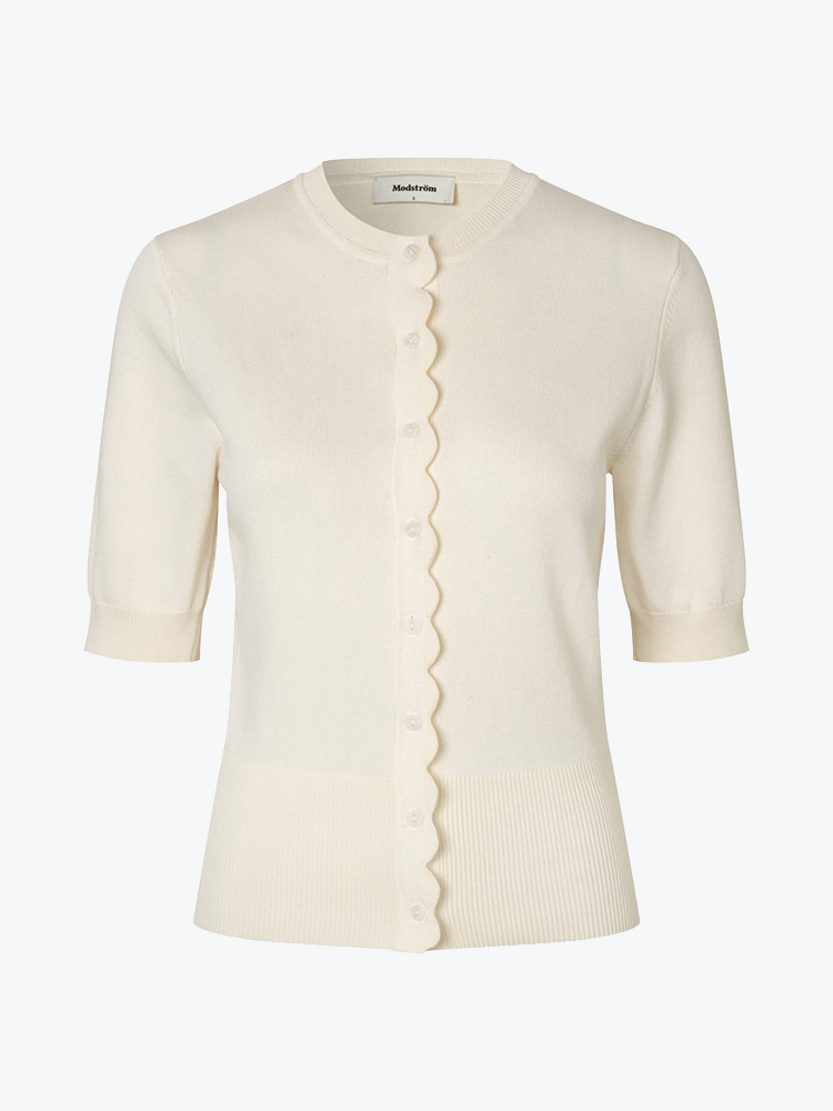 Modström Modstrom - Bennamd ss cardigan Vanilla Cream - T-Shirts - Dames Wit T-shirts