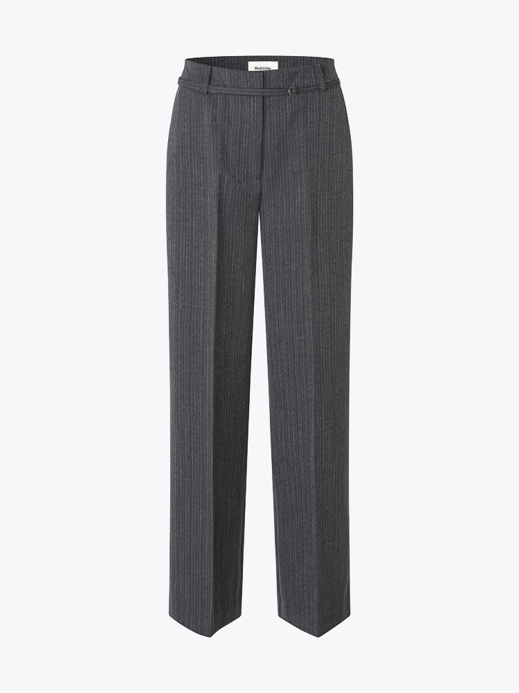 Modström Modstrom - Birnamd pants Grey Melange Pinstripe - Broeken - Dames Grijs Broeken