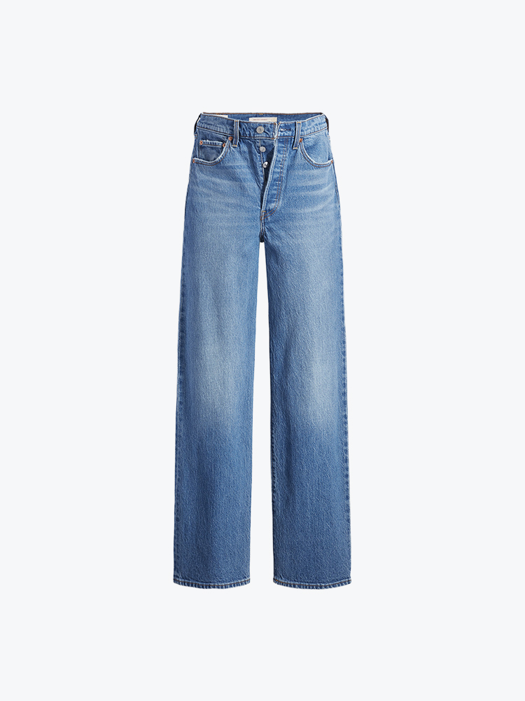 Levi's Levi's - Ribcage Full Length Dance Around Med Indigo - Jeans - Dames Blauw Jeans