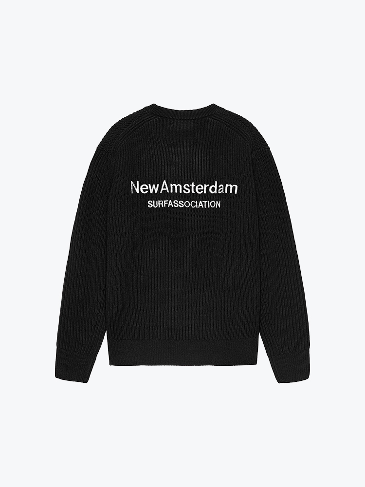 New Amsterdam Surf Association New Amsterdam Surf Association - Knitted Crewneck Black - Truien - Heren Zwart Truien
