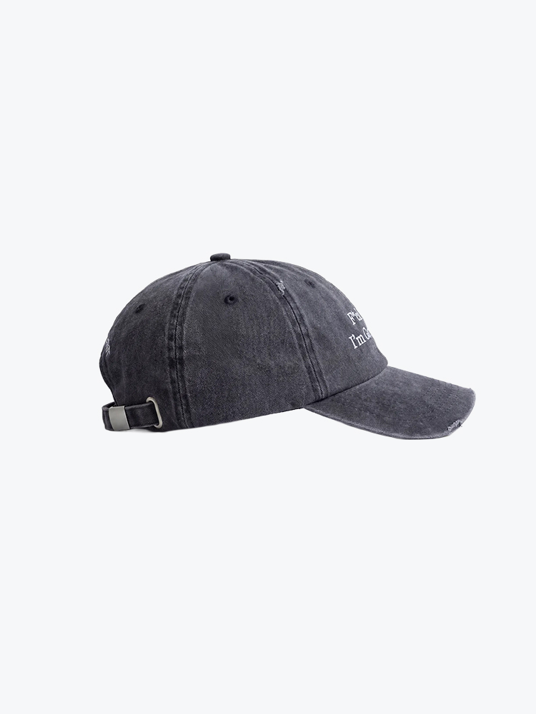 Bram's Fruit Bram's Fruit - Distressed F*ck Off I'm Gardening Cap Washed Charcoal - Petten - Heren Grijs Petten