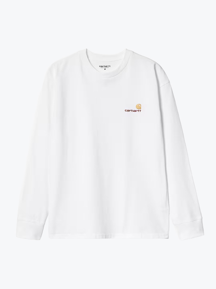 Carhartt WIP Carhartt WIP - L/S American Script T-Shirt White - T-Shirts - Heren Wit T-Shirts