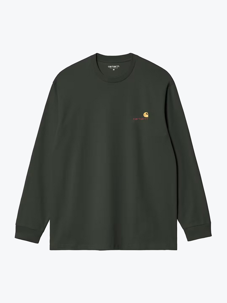 Carhartt WIP Carhartt WIP - L/S American Script T-Shirt Raven - T-Shirts - Heren Zwart T-Shirts