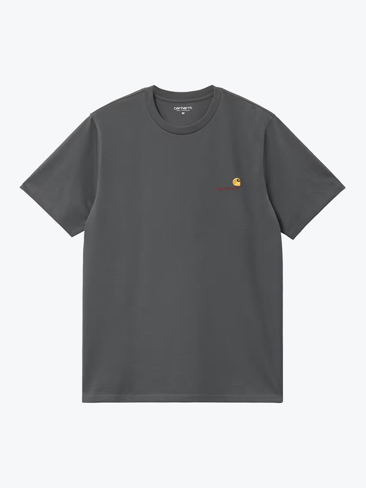 Carhartt WIP Carhartt WIP - S/S American Script T-Shirt Graphite - T-Shirts - Heren Grijs T-Shirts