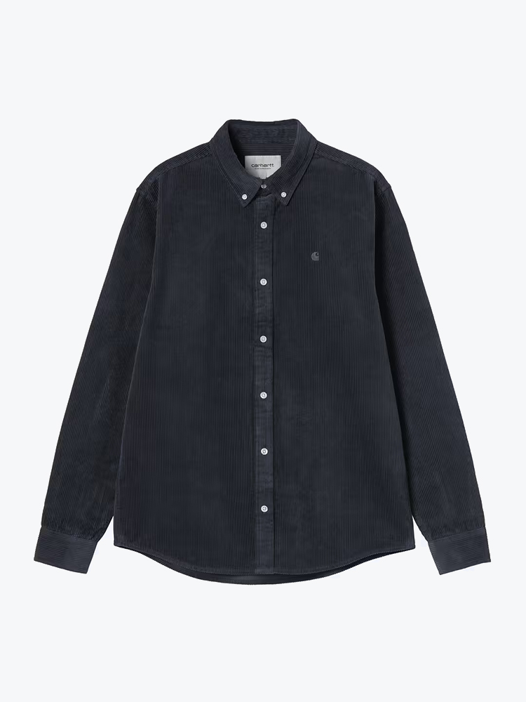Carhartt WIP Carhartt WIP - L/S Madison Cord Shirt Dark Navy - Overhemden - Heren Blauw Overhemden