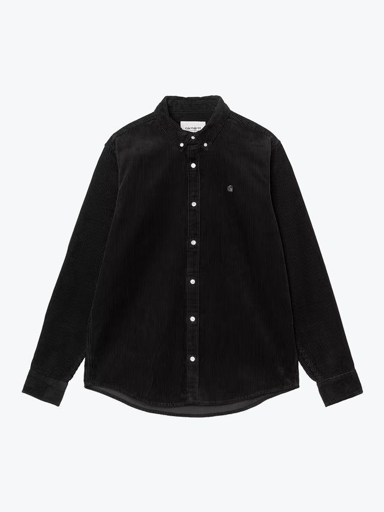 Carhartt WIP Carhartt WIP - L/S Madison Cord Shirt Soot - Overhemden - Heren Zwart Overhemden