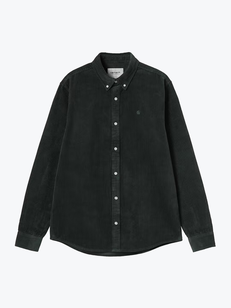 Carhartt WIP Carhartt WIP - L/S Madison Cord Shirt Raven - Overhemden - Heren Zwart Overhemden