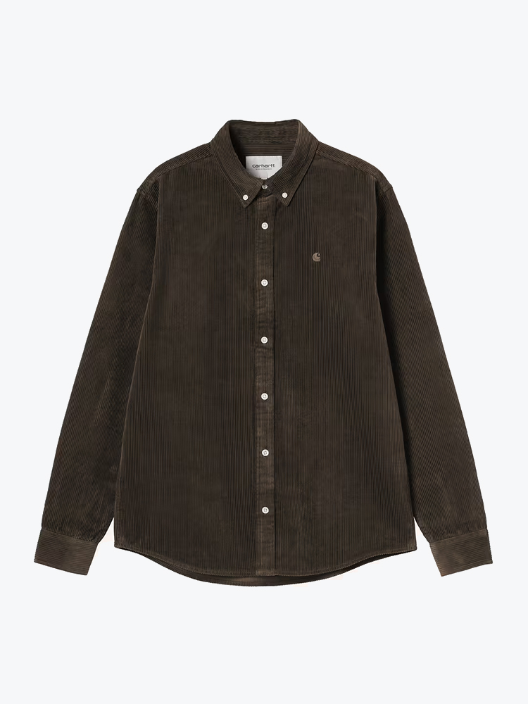 Carhartt WIP Carhartt WIP - L/S Madison Cord Shirt Tobacco - Overhemden - Heren Bruin Overhemden