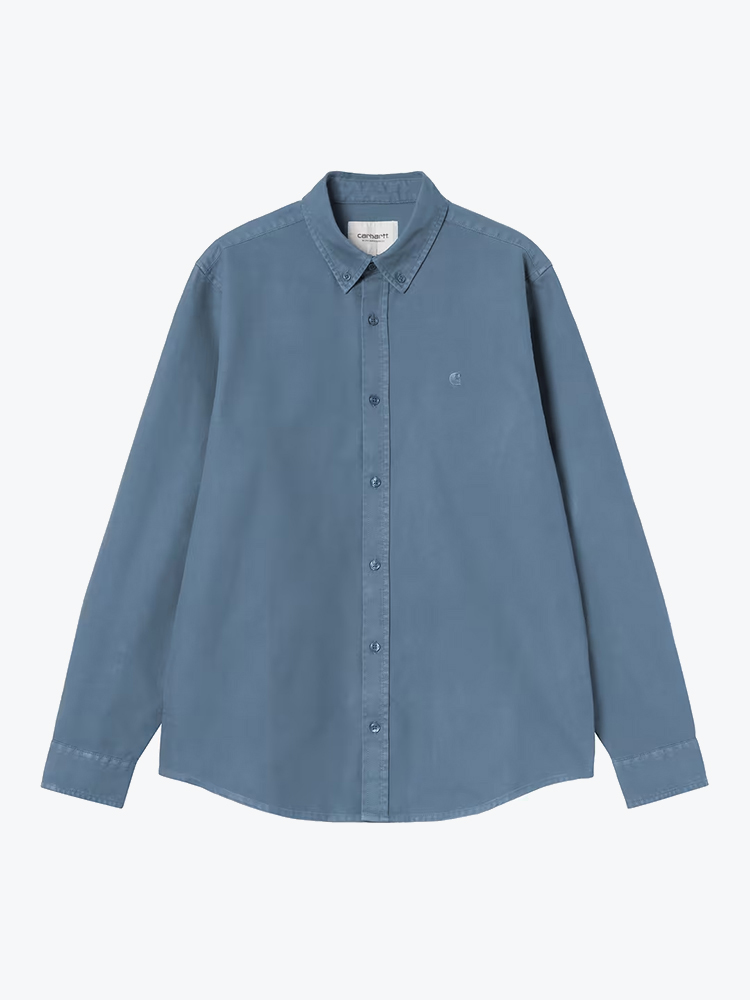 Carhartt WIP Carhartt WIP - L/S Bolton Shirt Icesheet - Overhemden - Heren Wit Overhemden