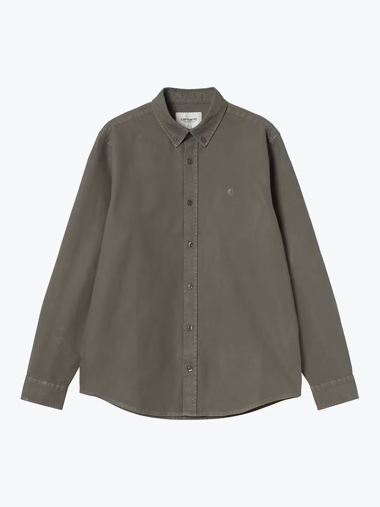 Carhartt WIP Carhartt WIP - L/S Bolton Shirt Shungite - Overhemden - Heren Grijs Overhemden
