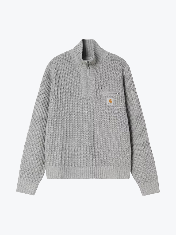 Carhartt WIP Carhartt WIP - Detroit Half Zip Sweater Grey Heather - Truien - Heren Grijs Truien
