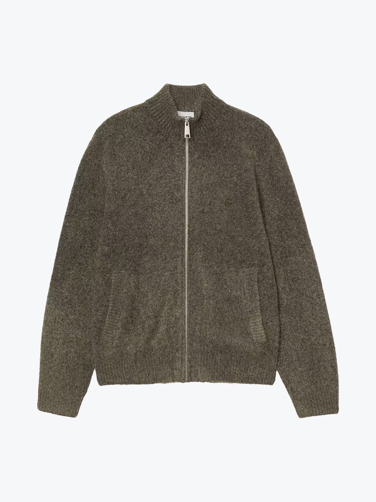 Carhartt WIP Carhartt WIP - Curtis Sweater Jacket Tangled Shungite - Jassen - Heren Grijs Jassen