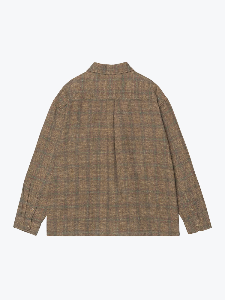 Carhartt WIP Carhartt WIP - L/S Bagley Shirt Bagley Check, Hamilton Brown - Overhemden - Heren Bruin Overhemden