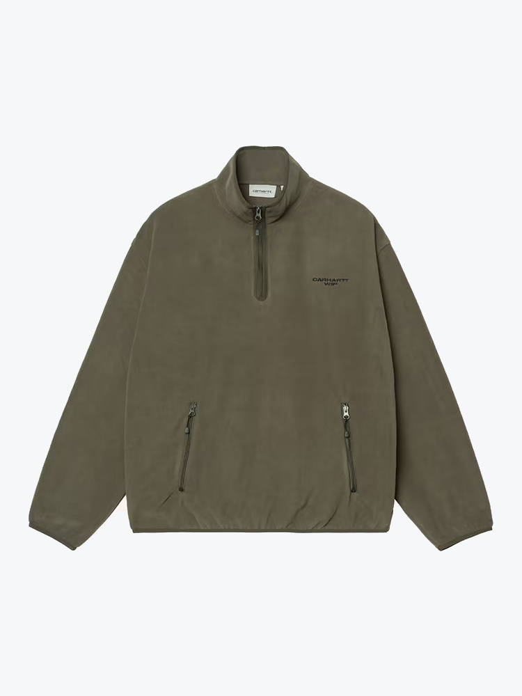 Carhartt WIP Carhartt WIP - Edmore Half Zip Sweat Cypress / Black - Truien - Heren Groen Truien