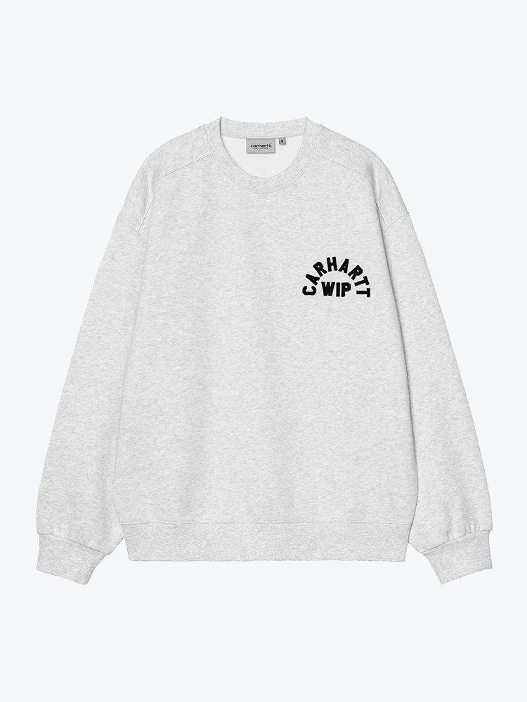 Carhartt WIP Carhartt WIP - Arch Script Sweat Ash Heather / Dark Navy - Truien - Heren Grijs Truien