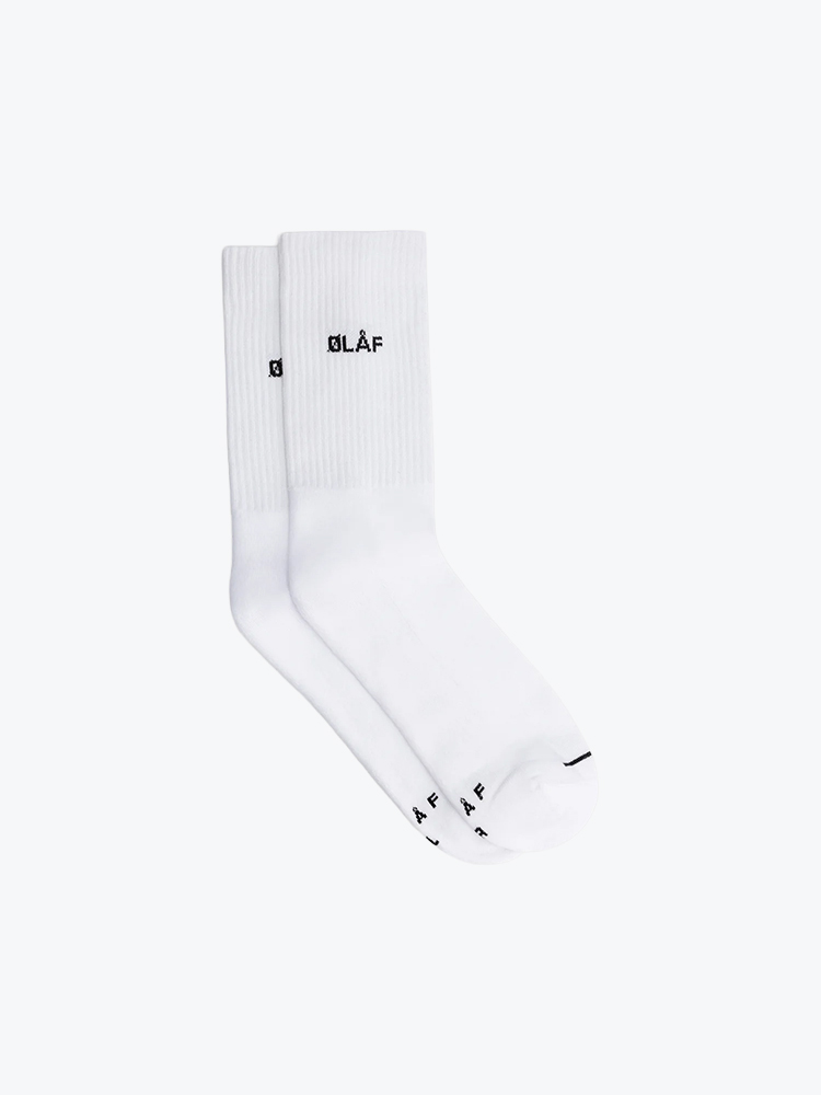 OLAF Olaf - Mini Logo Socks White/Black - Sokken - Heren Wit Sokken