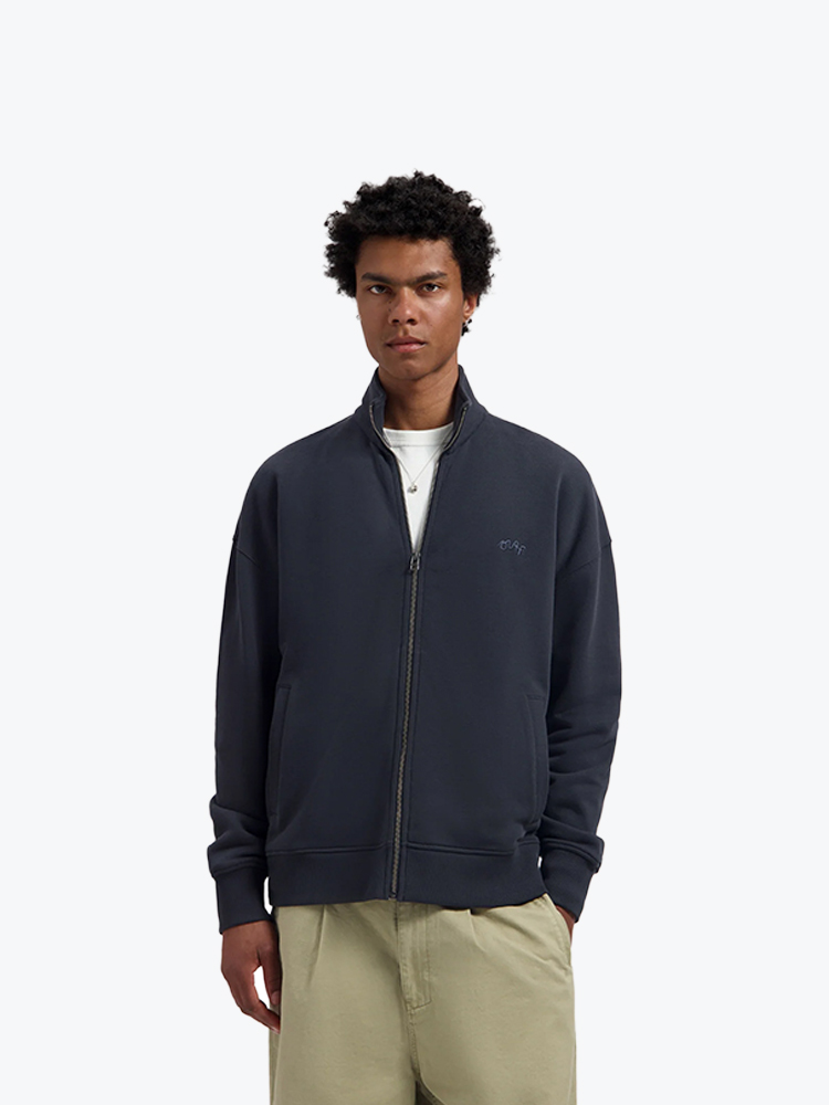 OLAF Olaf - Signature Logo Zip Mockneck Charcoal - Truien - Heren Zwart Truien