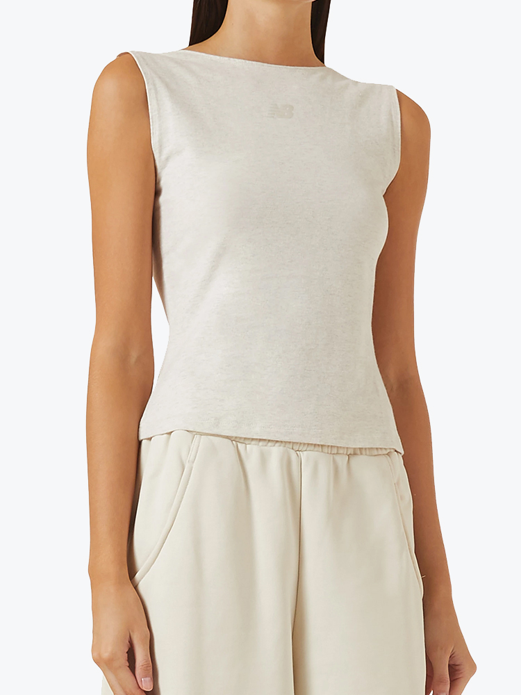 New Balance New Balance - Open-Back Fitted Tank LIT - T-Shirts - Dames Grijs T-shirts