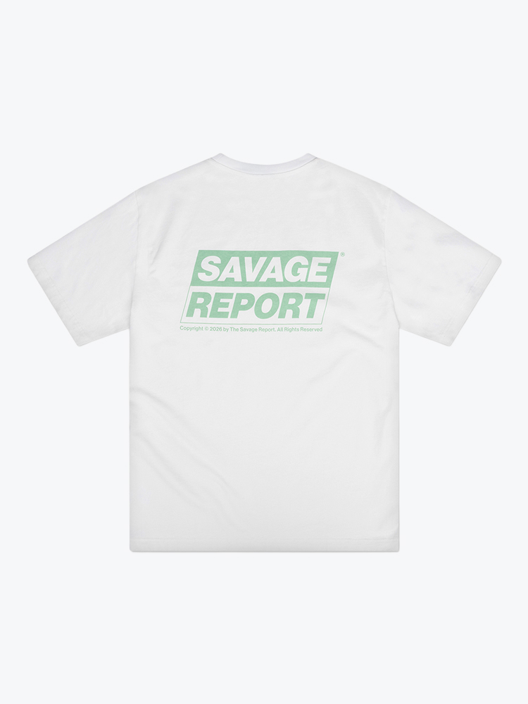 The Savage Report The Savage Report - Block Tee Off White - T-Shirts - Heren Wit T-Shirts