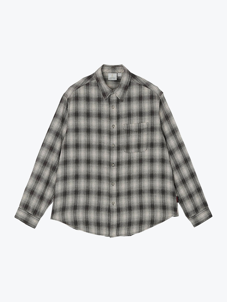 Gramicci Gramicci - Piled Flannel Shirt Slate - Overhemden - Heren Grijs Overhemden