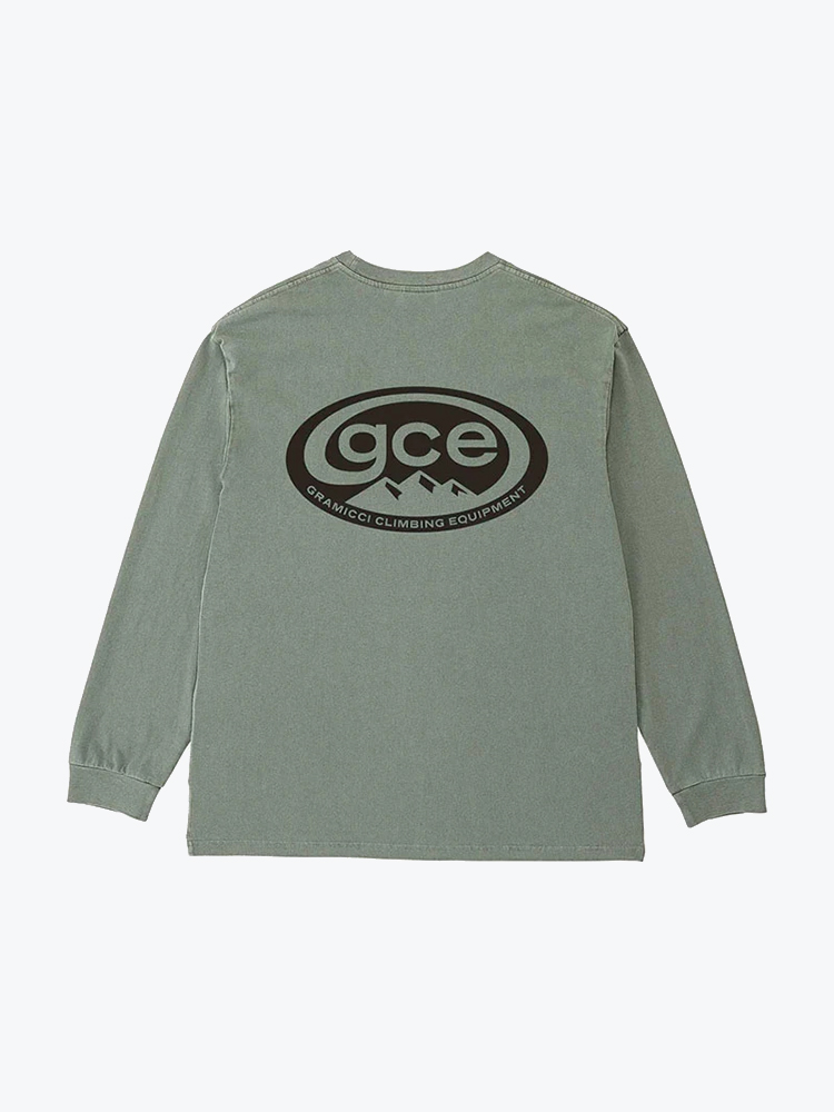 Gramicci Gramicci - Gce L/S Tee Pigment Dyed Sage Pigment - T-Shirts - Heren Groen T-Shirts