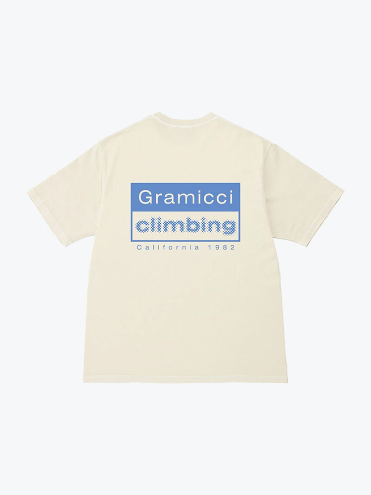 Gramicci Gramicci - Gramicci Climbing Tee Pigment Dyed Natural Pigment - T-Shirts - Heren Wit T-Shirts