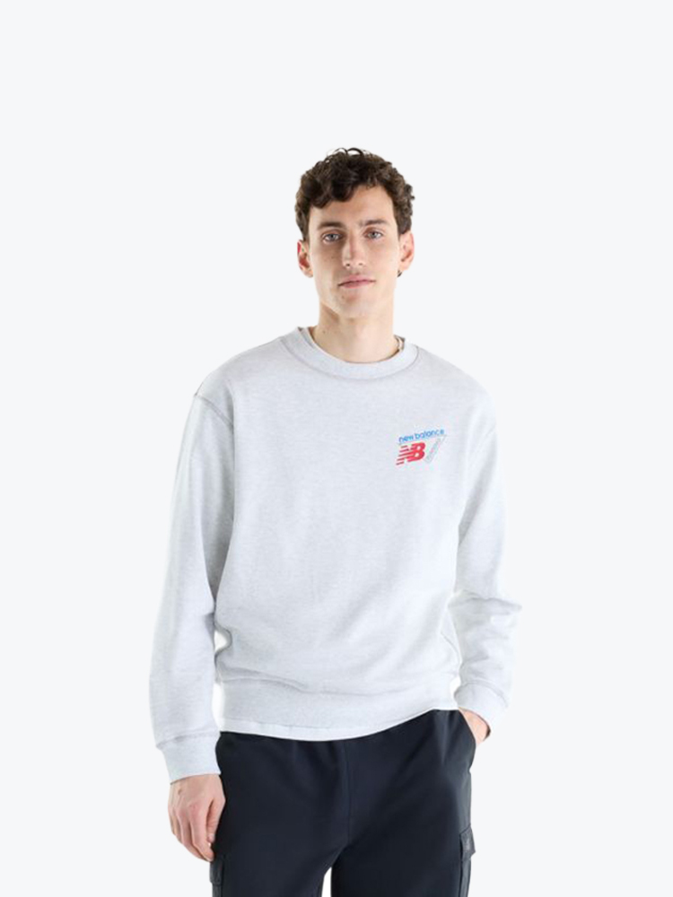 New Balance New Balance - Classic Tri-Logo French Terry Crew AF2 - Truien - Heren Grijs Truien