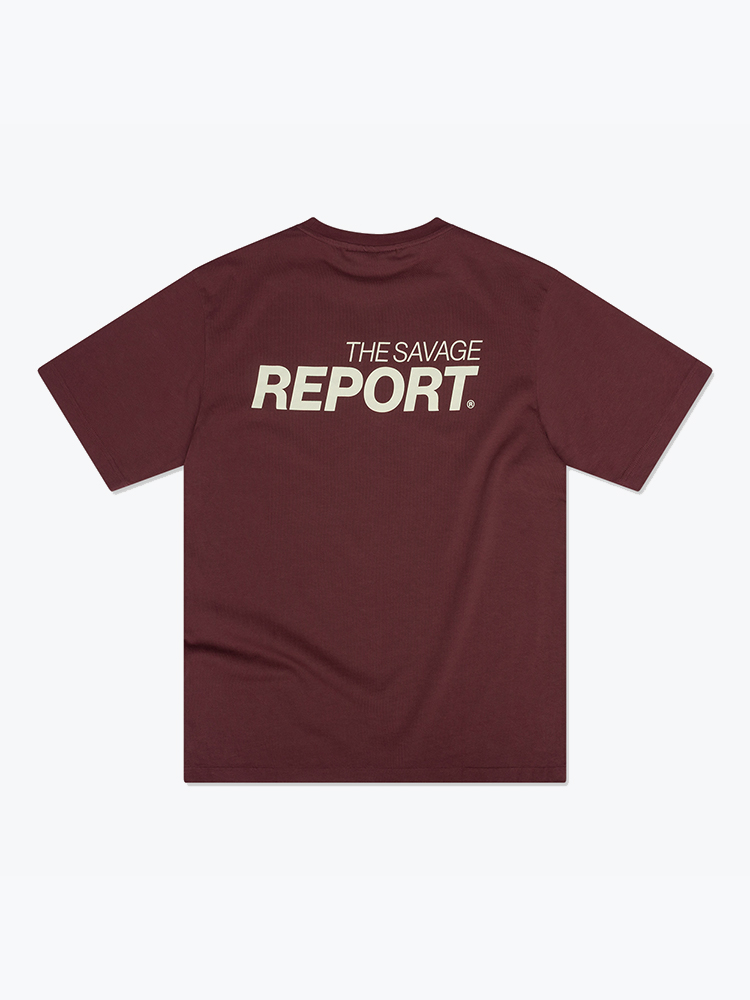 The Savage Report The Savage Report - Report Tee Red Mahogany - T-Shirts - Heren Rood T-Shirts