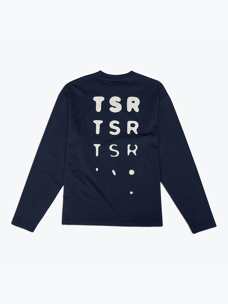 The Savage Report The Savage Report - Tsr Optic Longsleeve Navy/Off White - T-Shirts - Heren Blauw T-Shirts