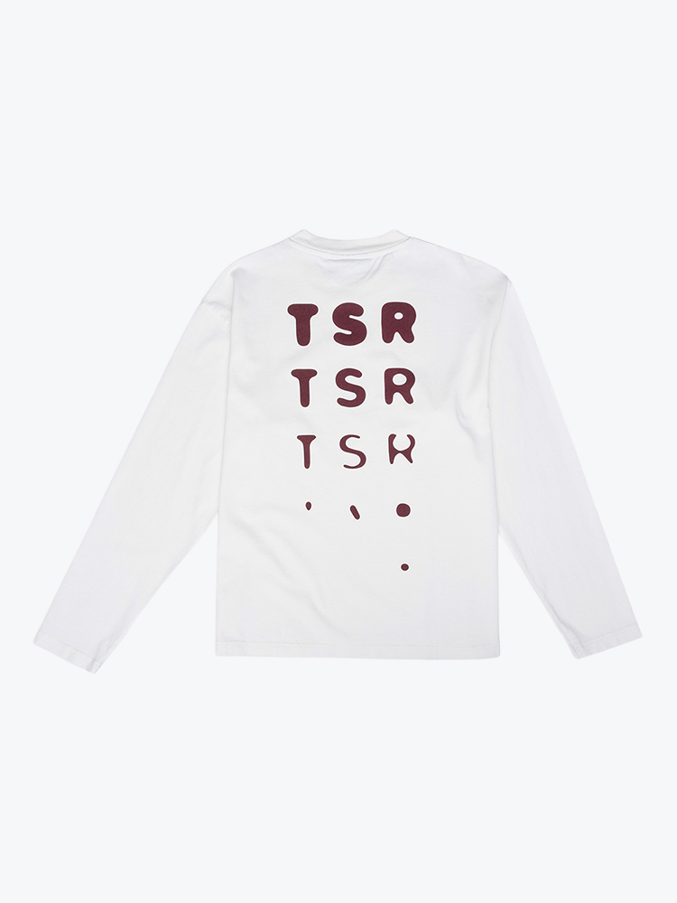 The Savage Report The Savage Report - Tsr Optic Longsleeve Off White/Red Mahogany - T-Shirts - Heren Wit T-Shirts