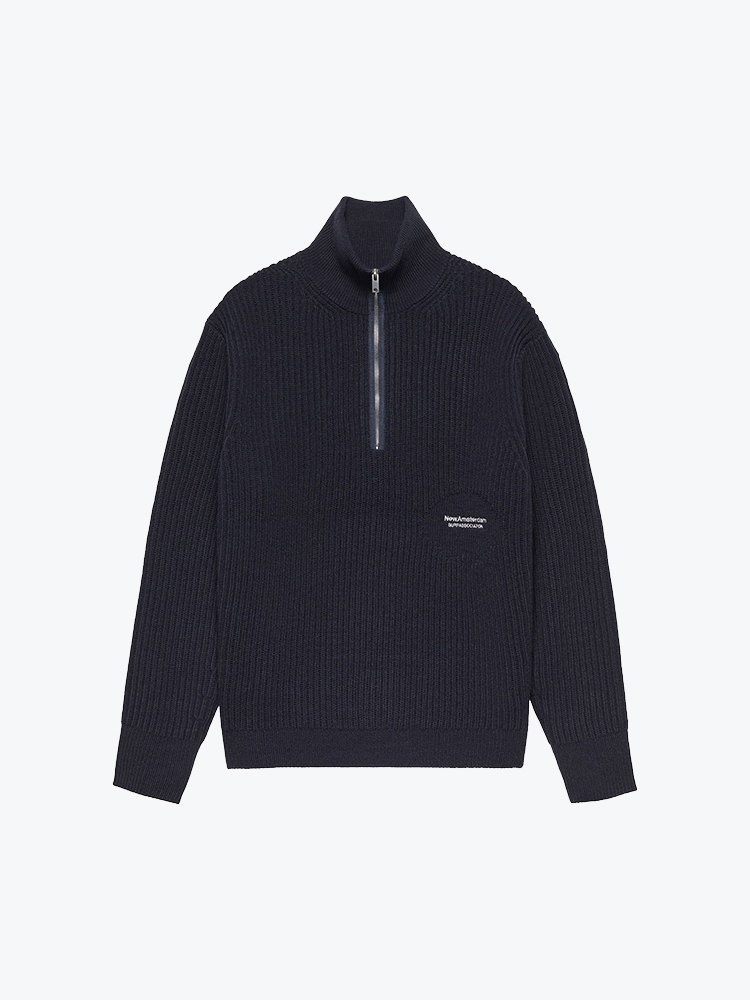 New Amsterdam Surf Association New Amsterdam Surf Association - Knitted Half Zip Night - Truien - Heren Grijs Truien
