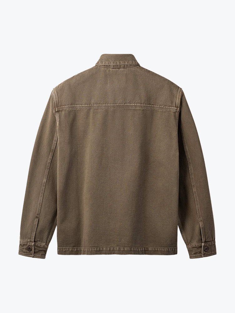 Foret Foret - Berry Denim Overshirt Brown Denim - Overhemden - Heren Bruin Overhemden