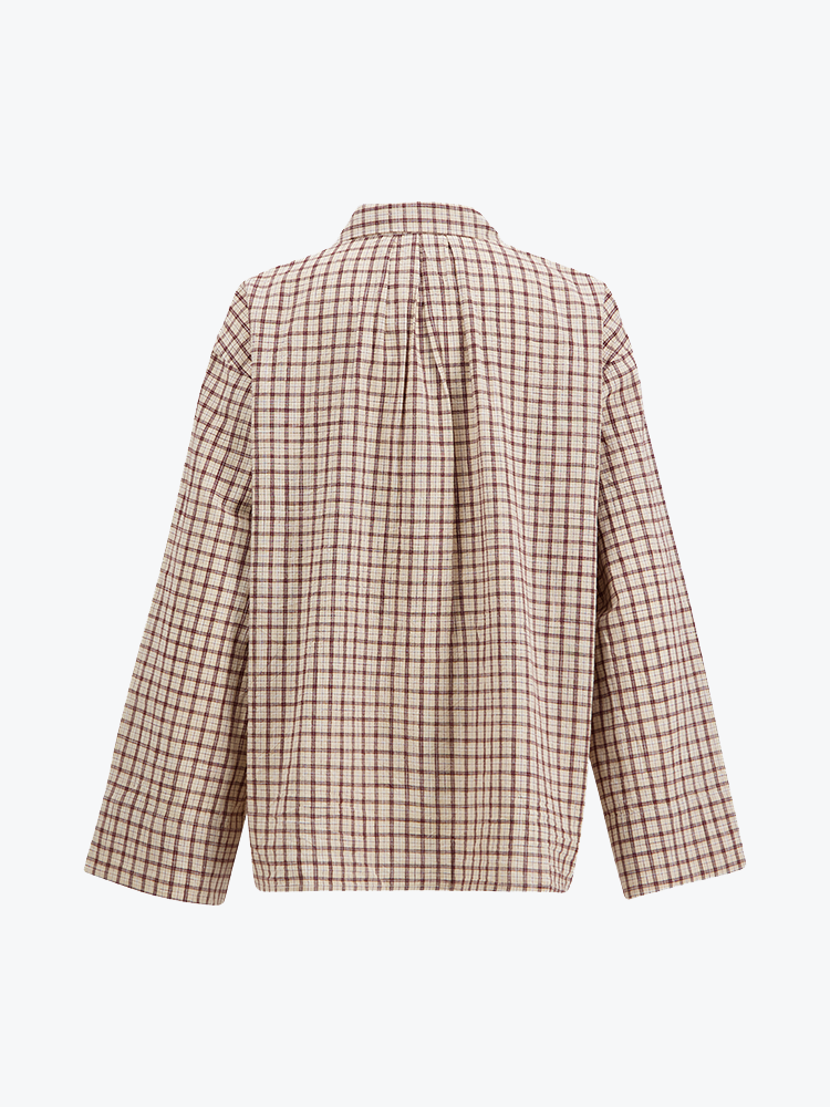 Boii Studios Boii Studios - Tinsi Check Shirt Check Bordeaux/Beige - Blouses - Dames Rood Blouses