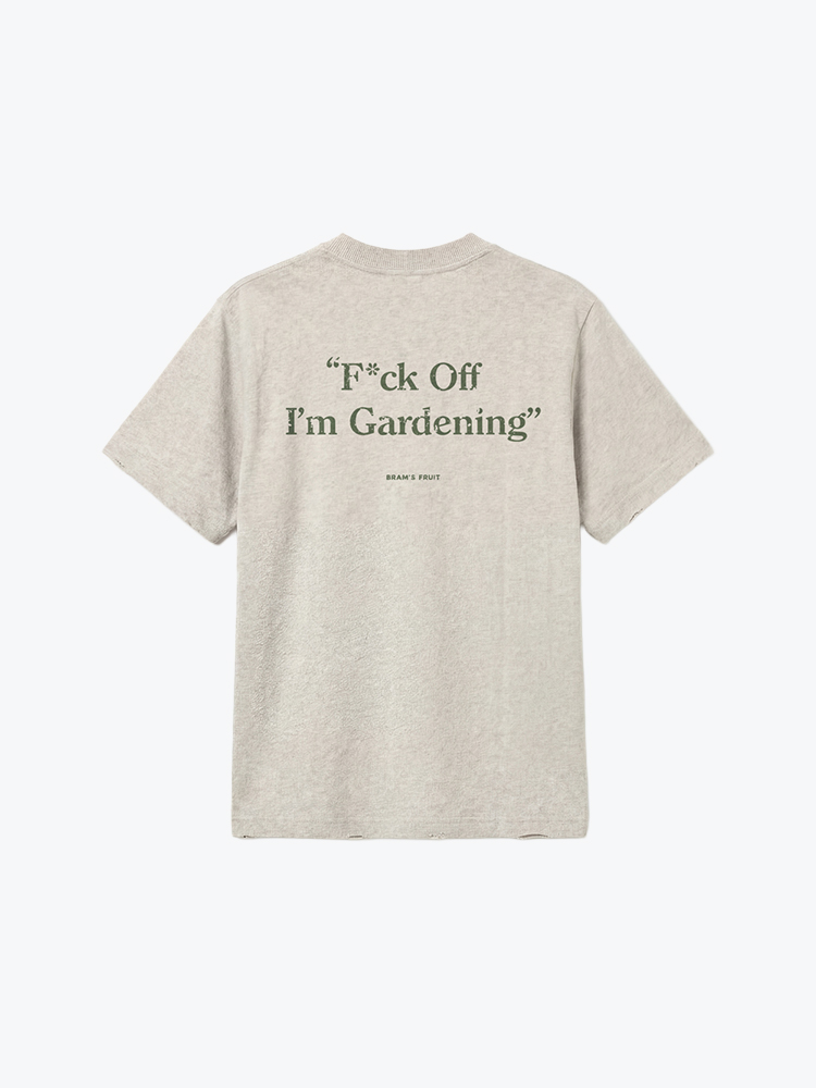 Bram's Fruit Bram's Fruit - Distressed “F*ck Off I’m Gardening” T Natural Melange - T-Shirts - Heren Wit T-Shirts