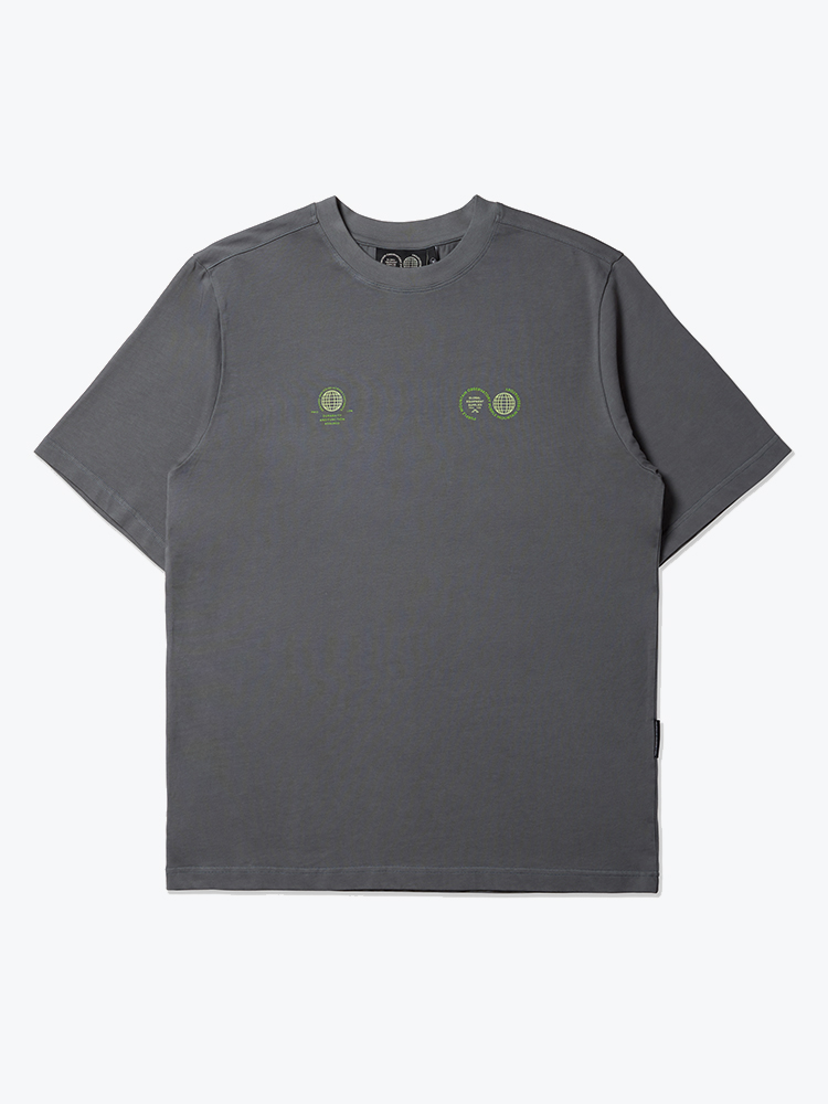 Purple Mountain Observatory Purple Mountain Observatory - Globe SS Tee Storm Grey - T-Shirts - Heren Grijs T-Shirts