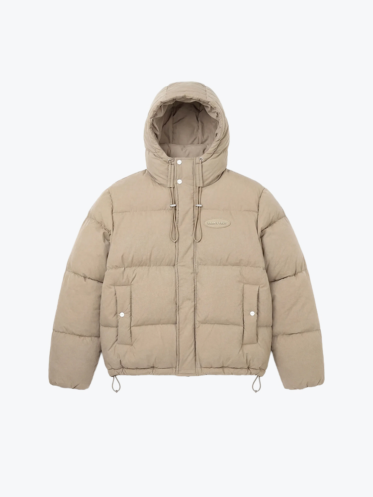 Bram's Fruit Bram's Fruit - Hooded Puffer Jacket Khaki - Jassen - Heren Bruin Jassen