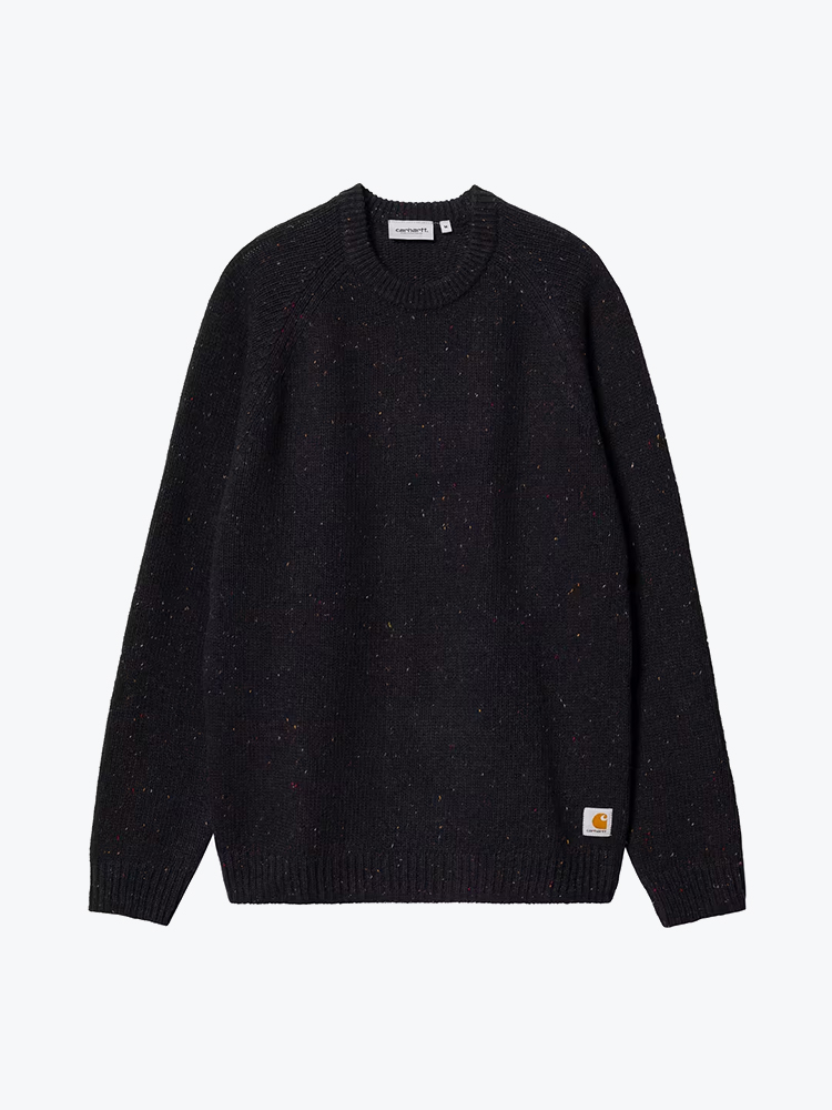 Carhartt WIP Carhartt WIP - Anglistic Sweater Speckled Dark Navy - Truien - Heren Blauw Truien