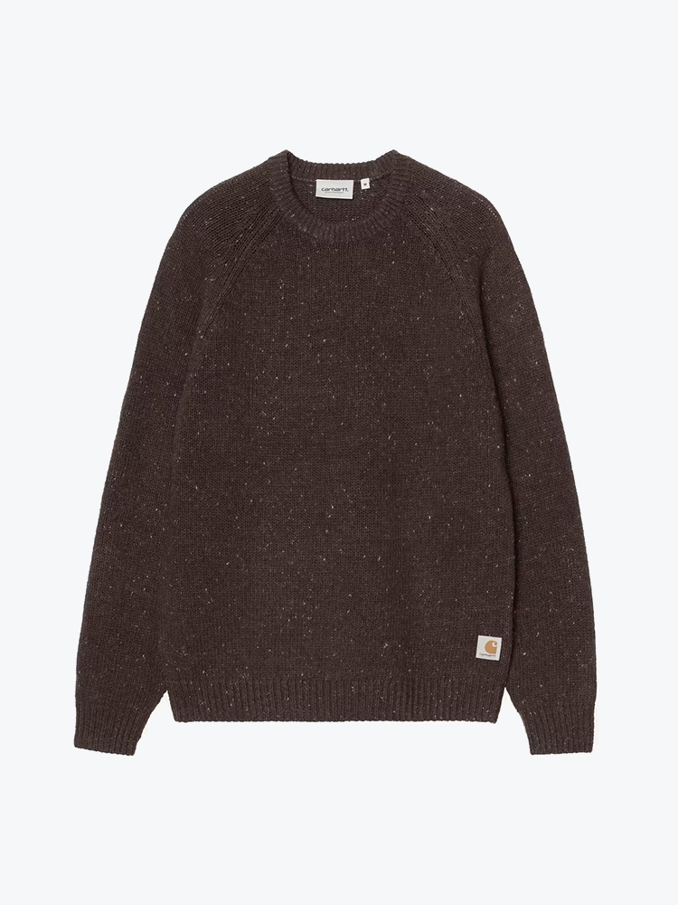 Carhartt WIP Carhartt WIP - Anglistic Sweater Speckled Tobacco - Truien - Heren Bruin Truien